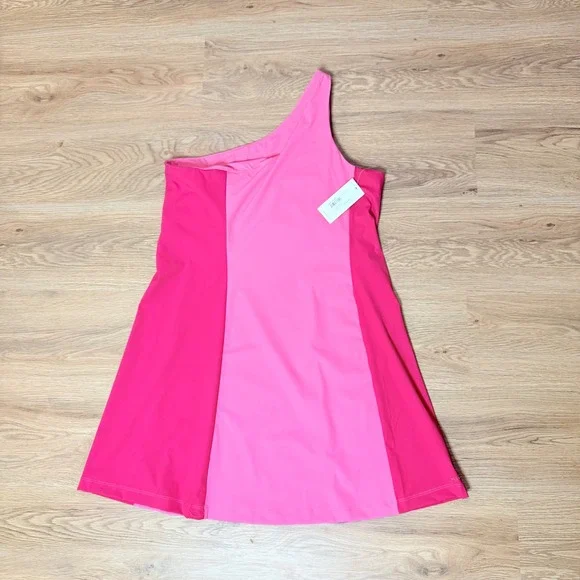 Outdoor Voices One Shoulder Dress Azalea/Ruby XL NWT - Picture 2 of 9